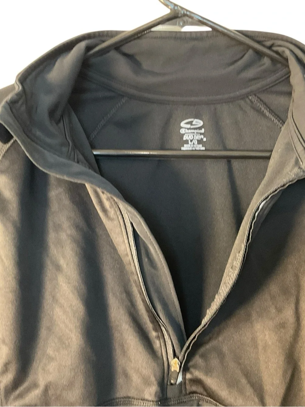 Champion Black Long-Sleeve Half-Zip Rash Guard